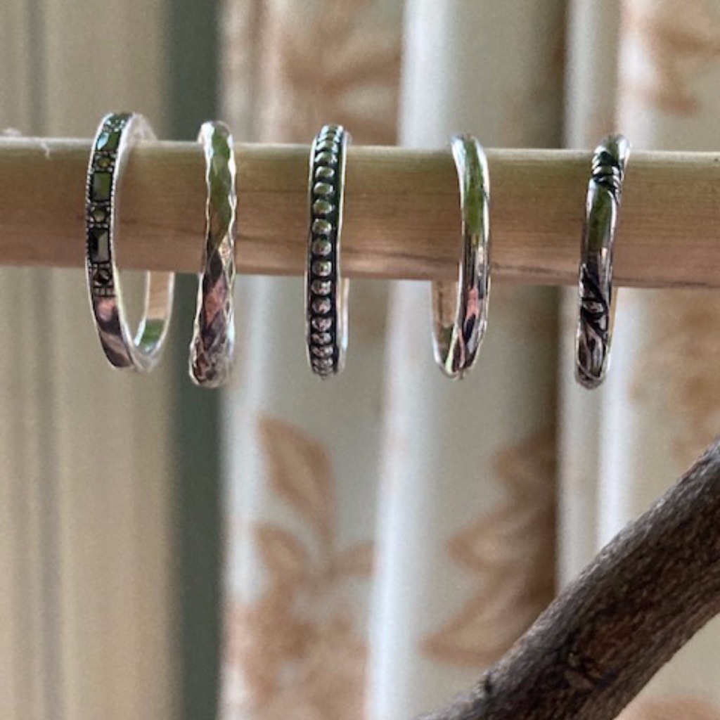 Sterling Silver 5 Ring Bundle In Stock Ready To Ship 75$